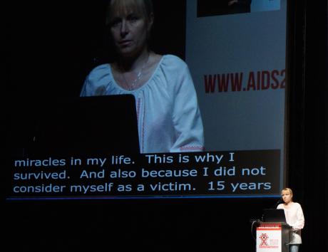 Svitlana Moroz from Positive Women at AIDS 2016, Durban, South Africa. Source: Club Svitanok.
